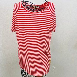 MICHAEL KORS Top M short sleeve red white gold